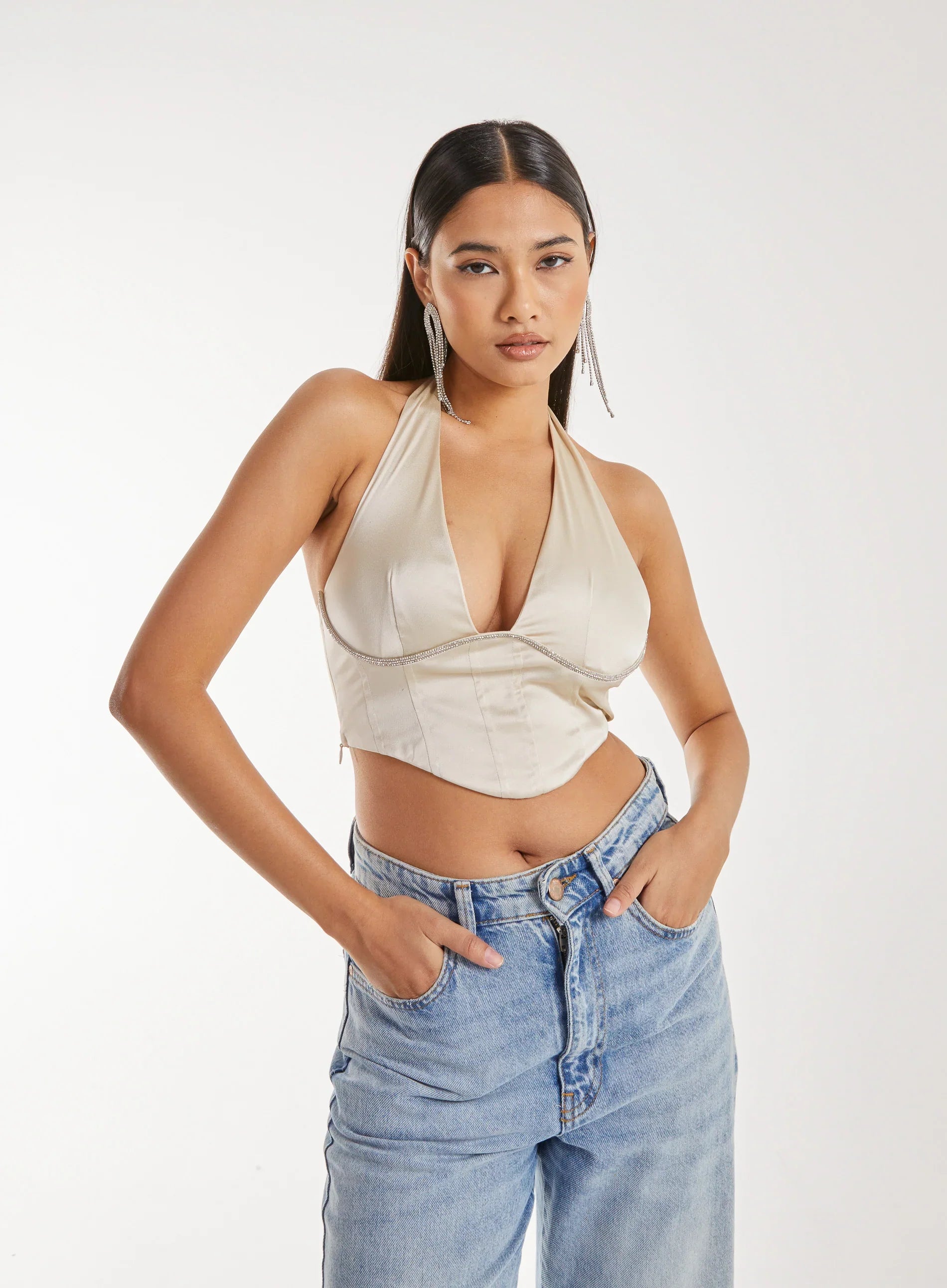 Diamante Halter Neck Top