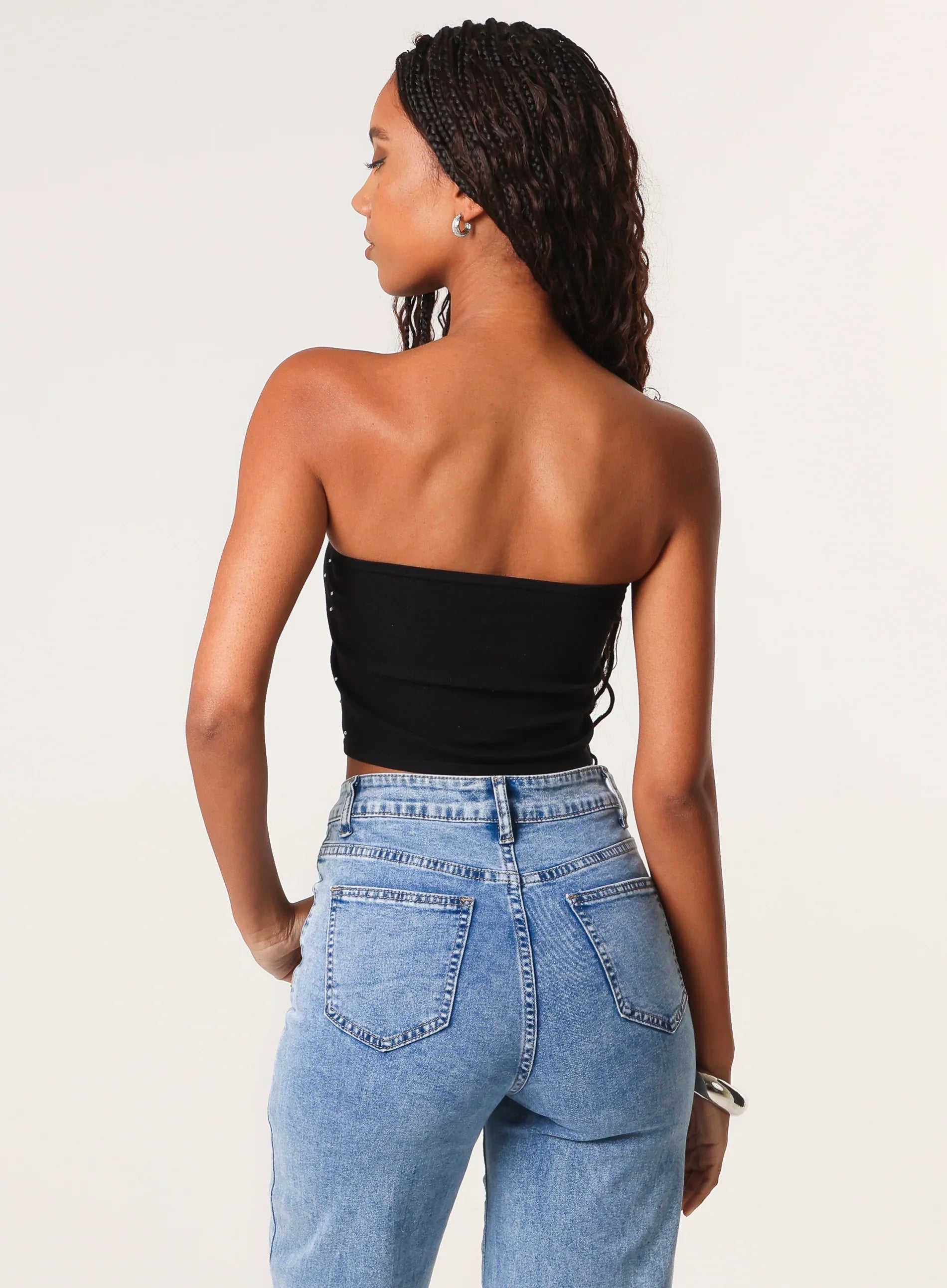 Diamante Bandeau Crop Top