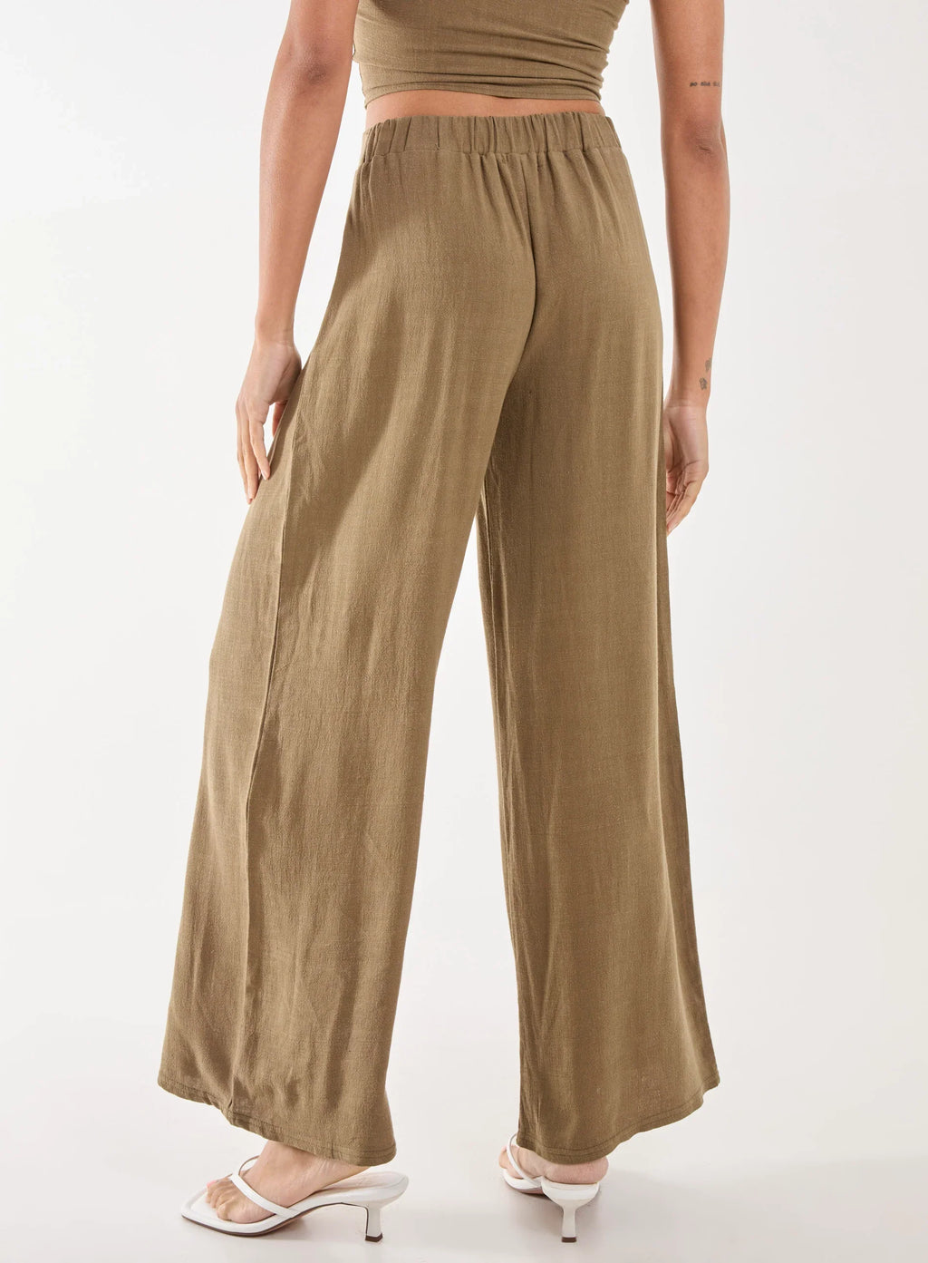 Linen Straight High Waist Trousers