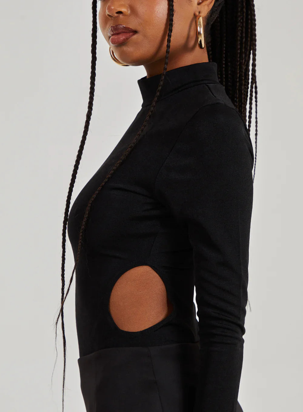 Slinky Cut Out Flare Sleeve Bodysuit