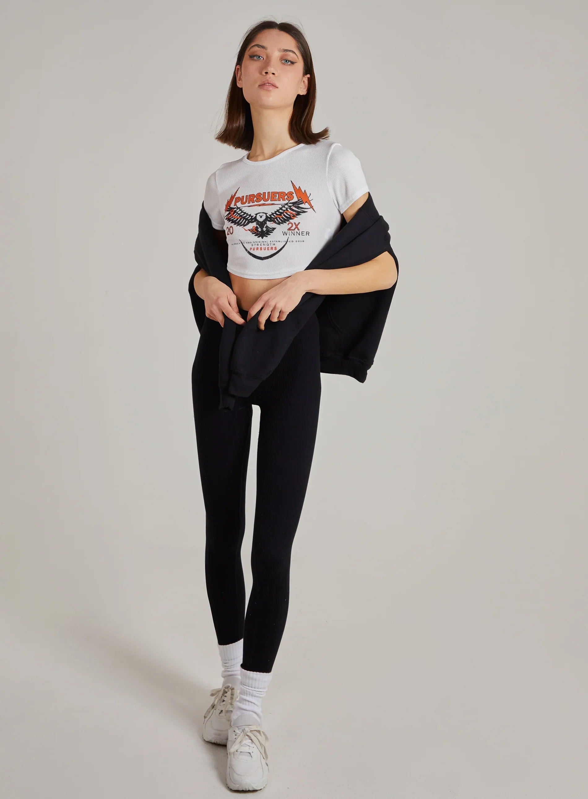 Cropped Ribbed Band Tee