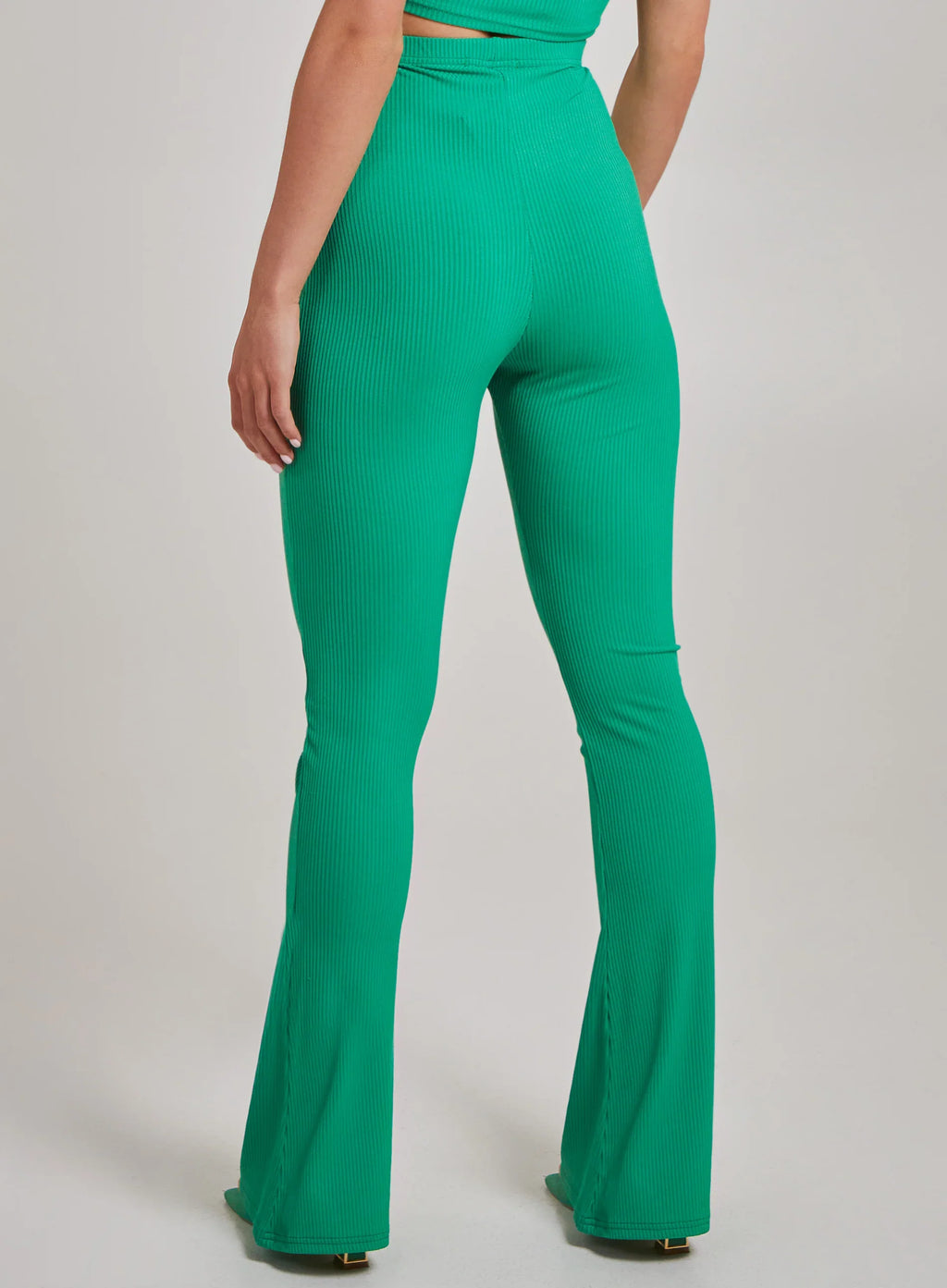 Ribbed Flare Trousers