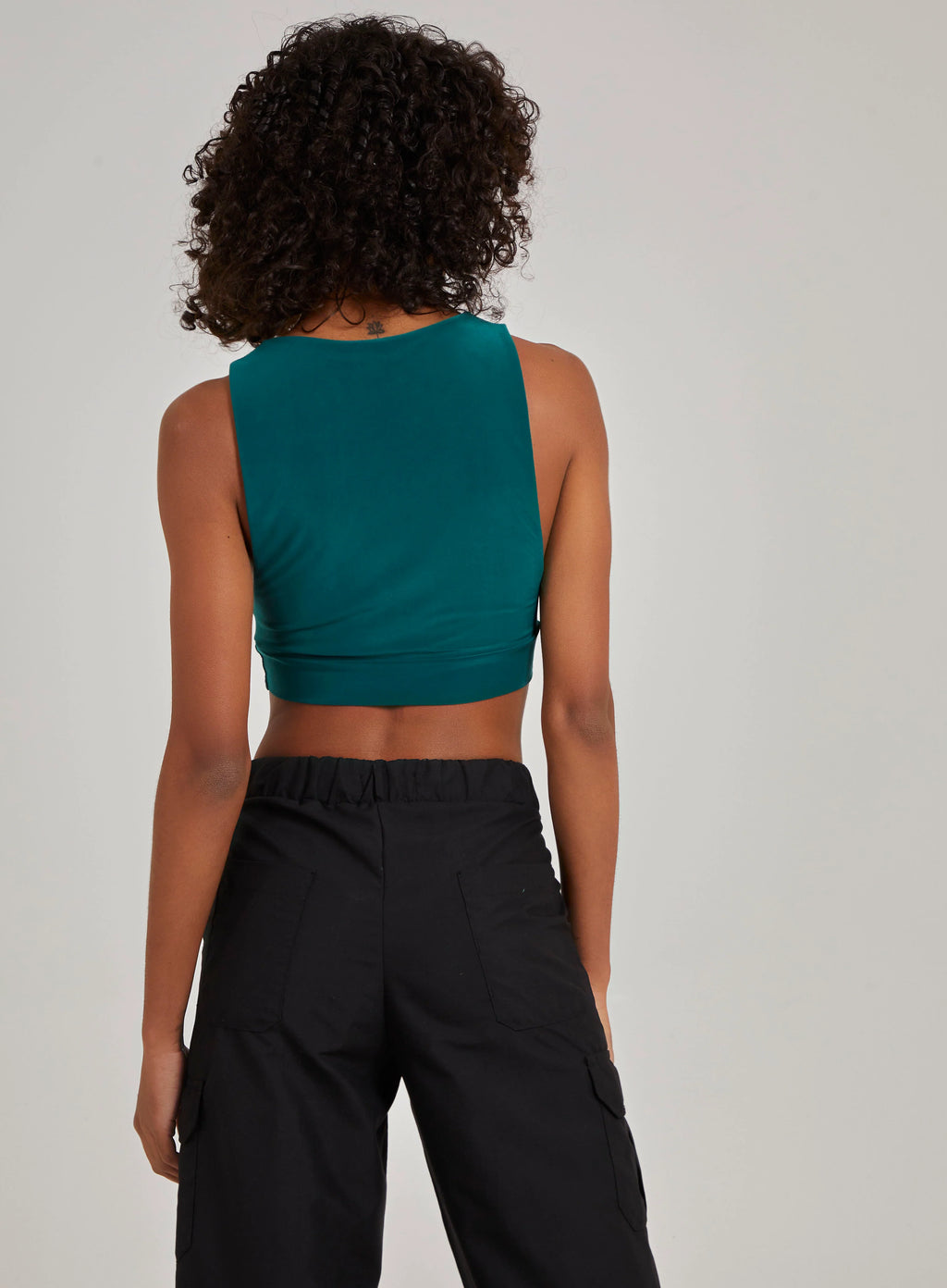 Sleeveless Slinky Crop Top