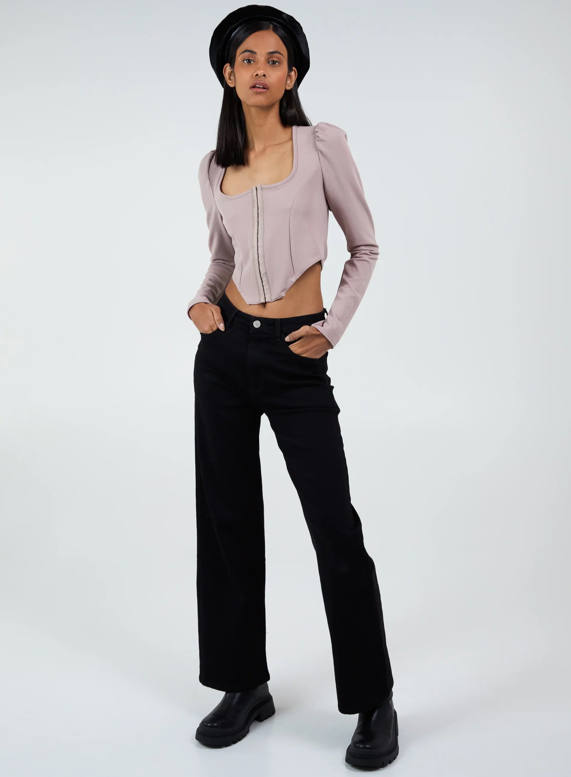 Long Sleeve Corset Top