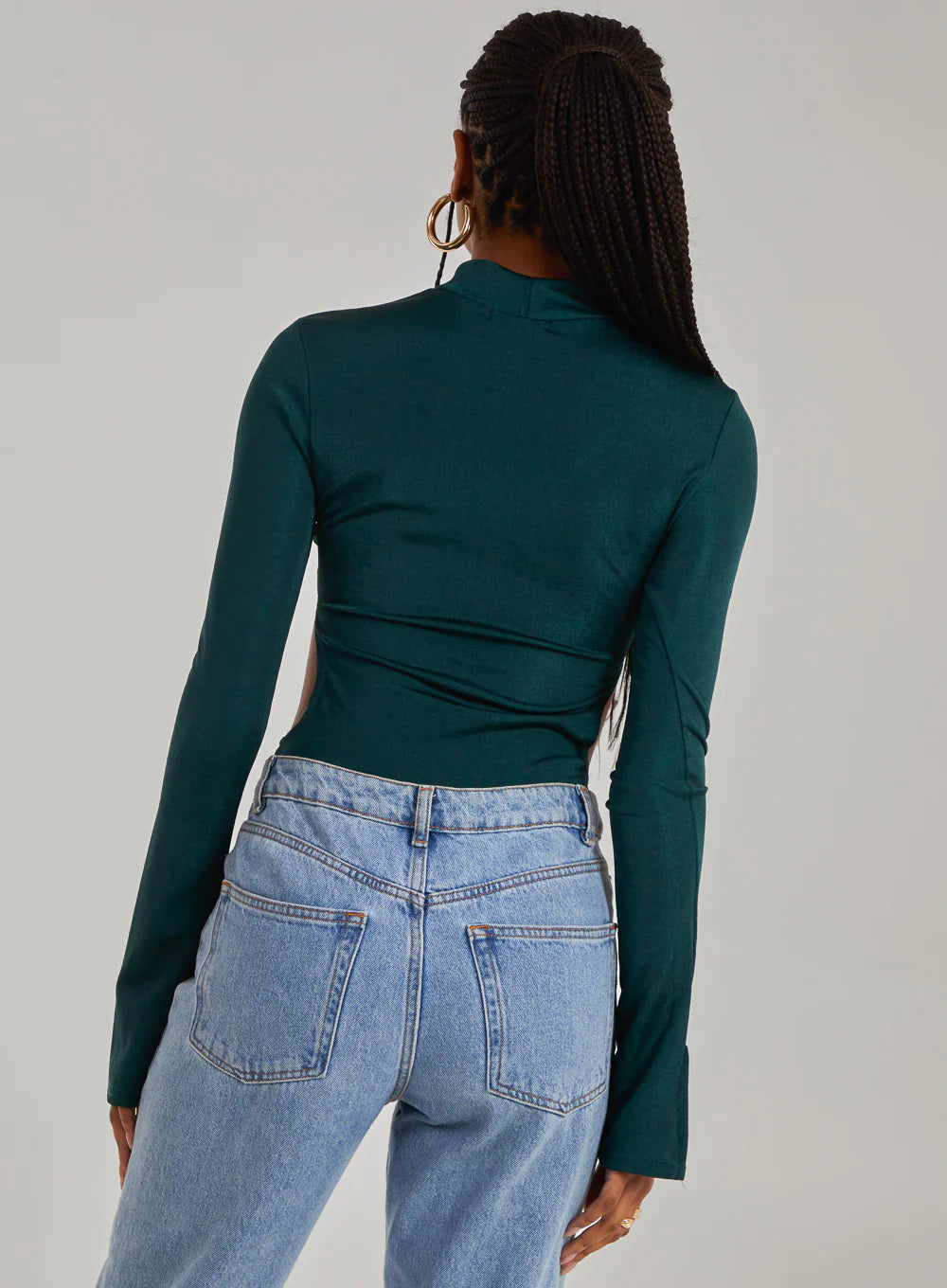Slinky Cut Out Flare Sleeve Bodysuit