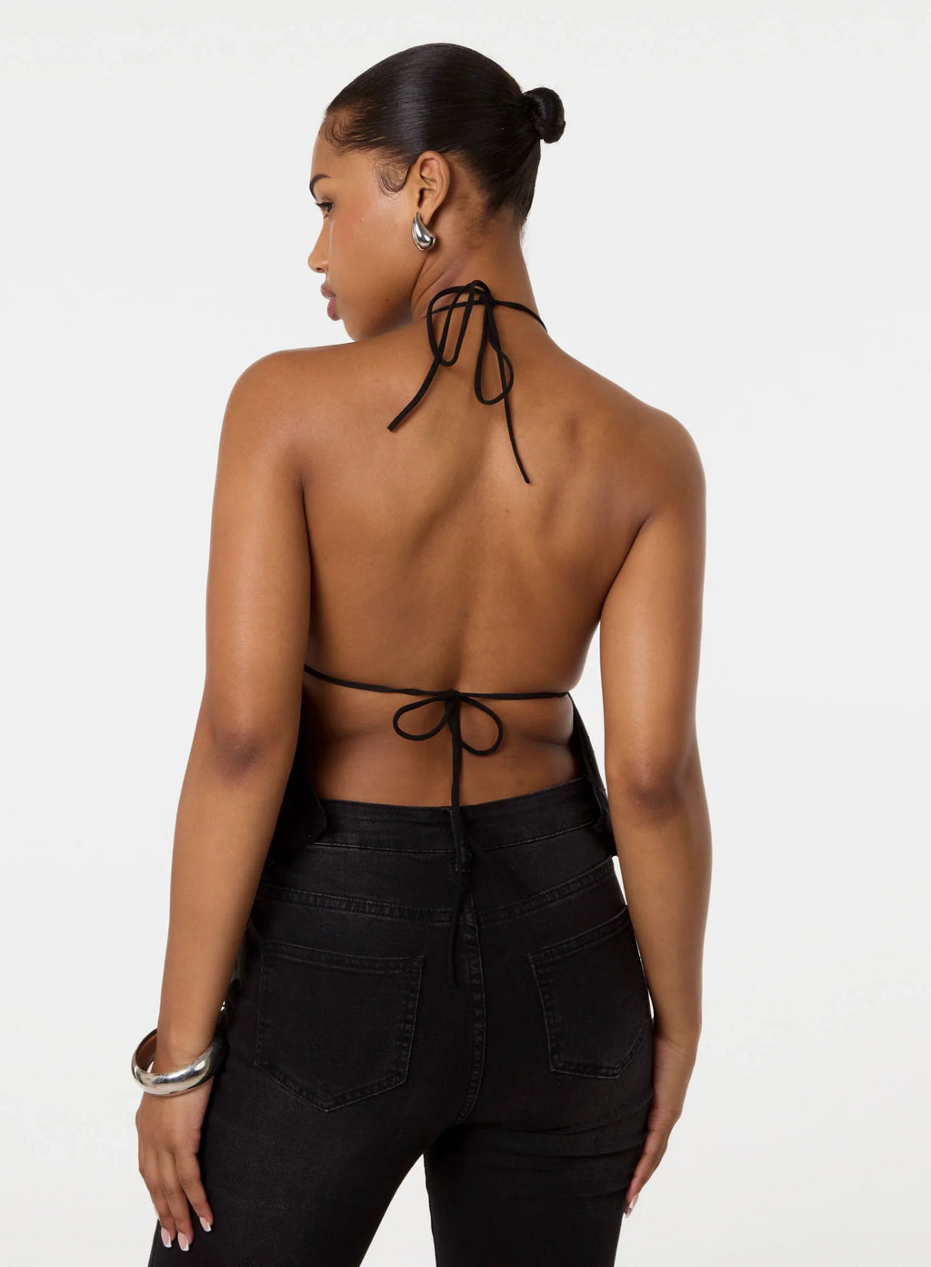 Diamante Satin Halter Top