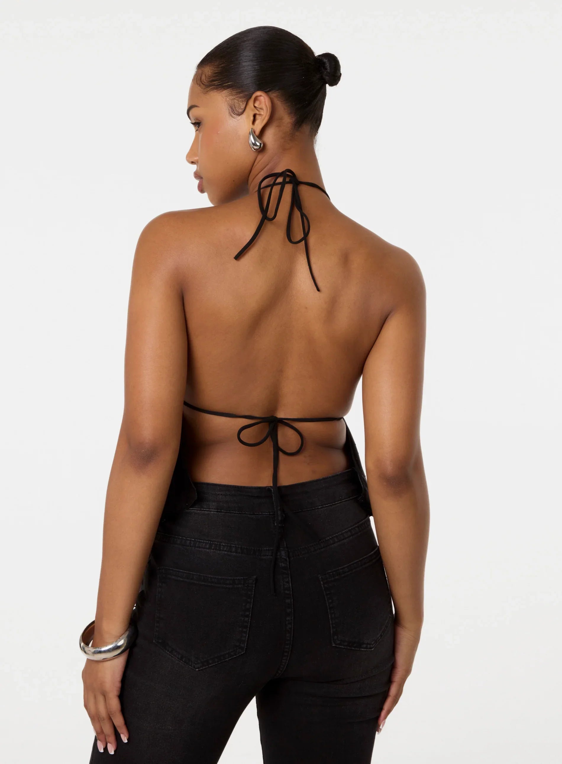 Diamante Satin Halter Top
