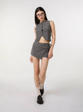 Pinstripe Wrap Front Skort