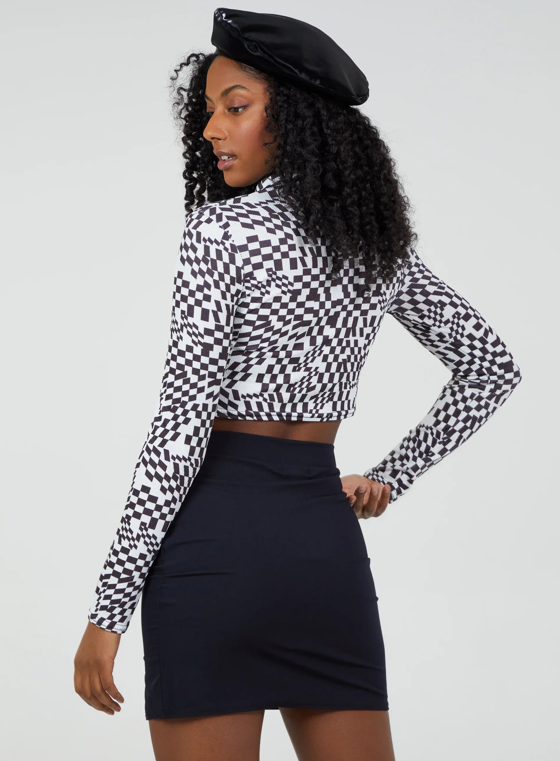 Keyhole Geo Print Crop Top