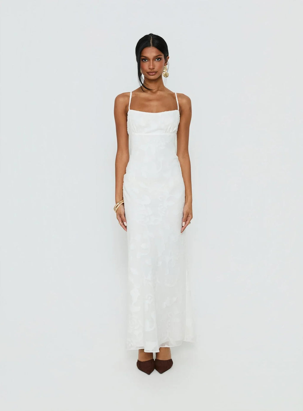 Avienna Maxi Dress White Burnout