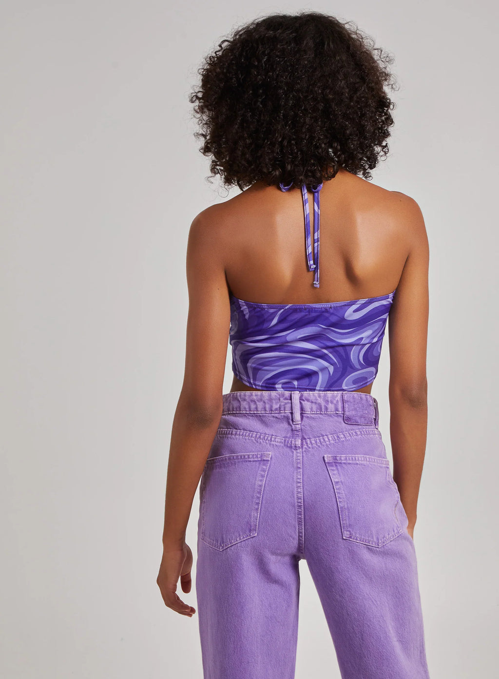Swirl Print Halterneck Top