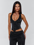 MARIAIS WAISTCOAT BLACK SPARKLE