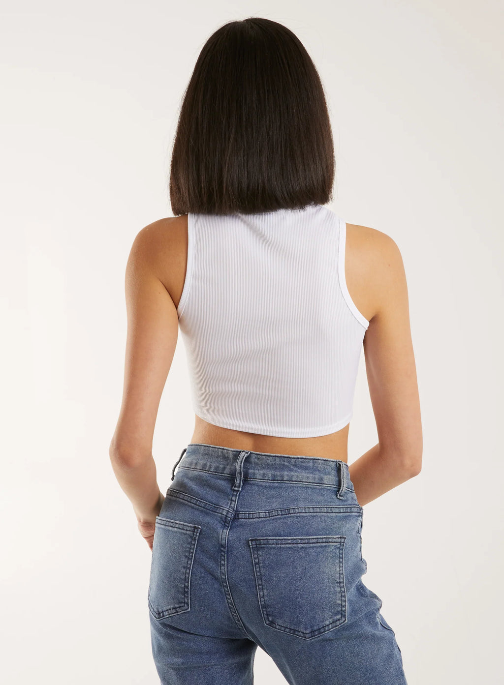 Ribbed Printed Band Vest