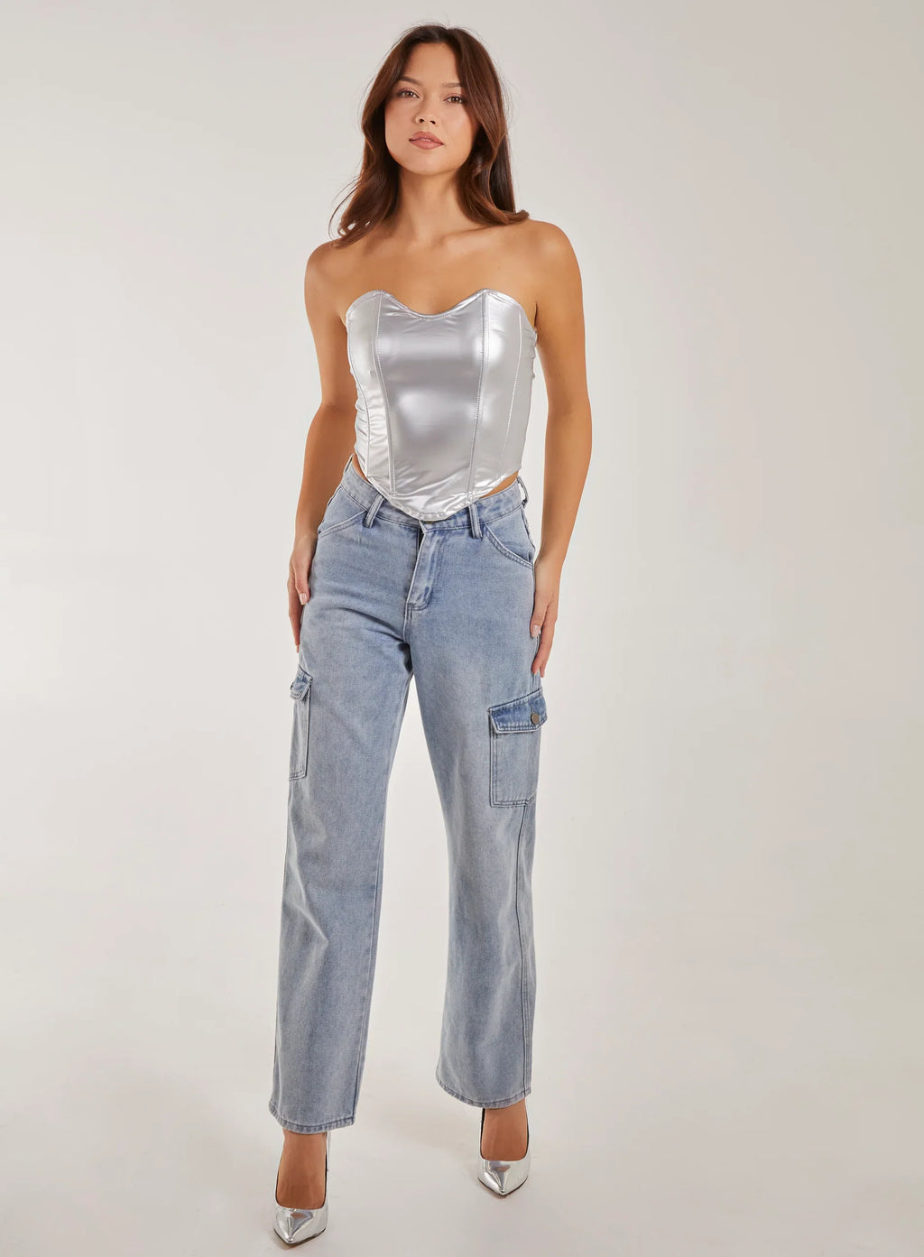 Metallic Corset Top