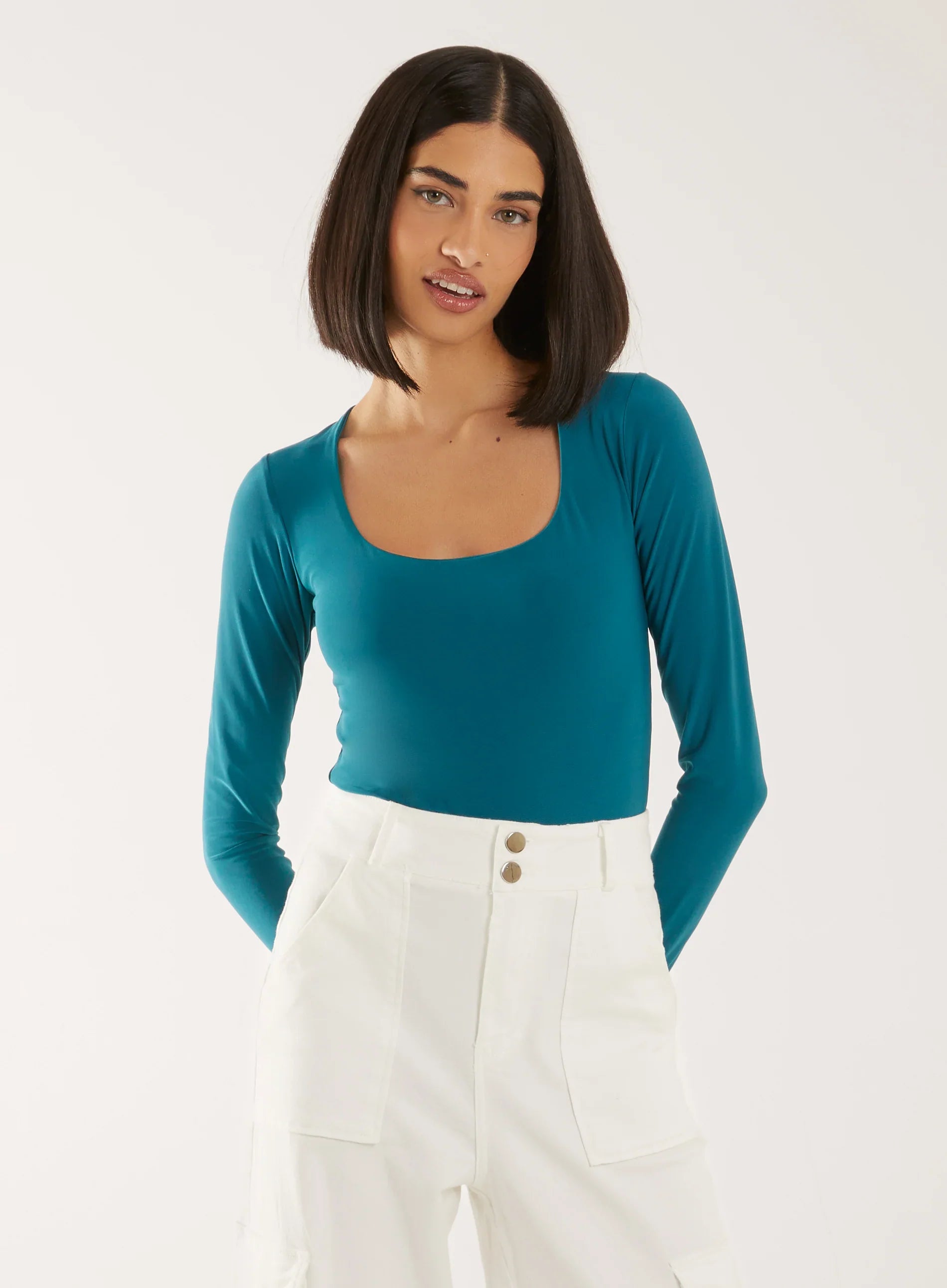 Long Sleeve Square Neck Bodysuit