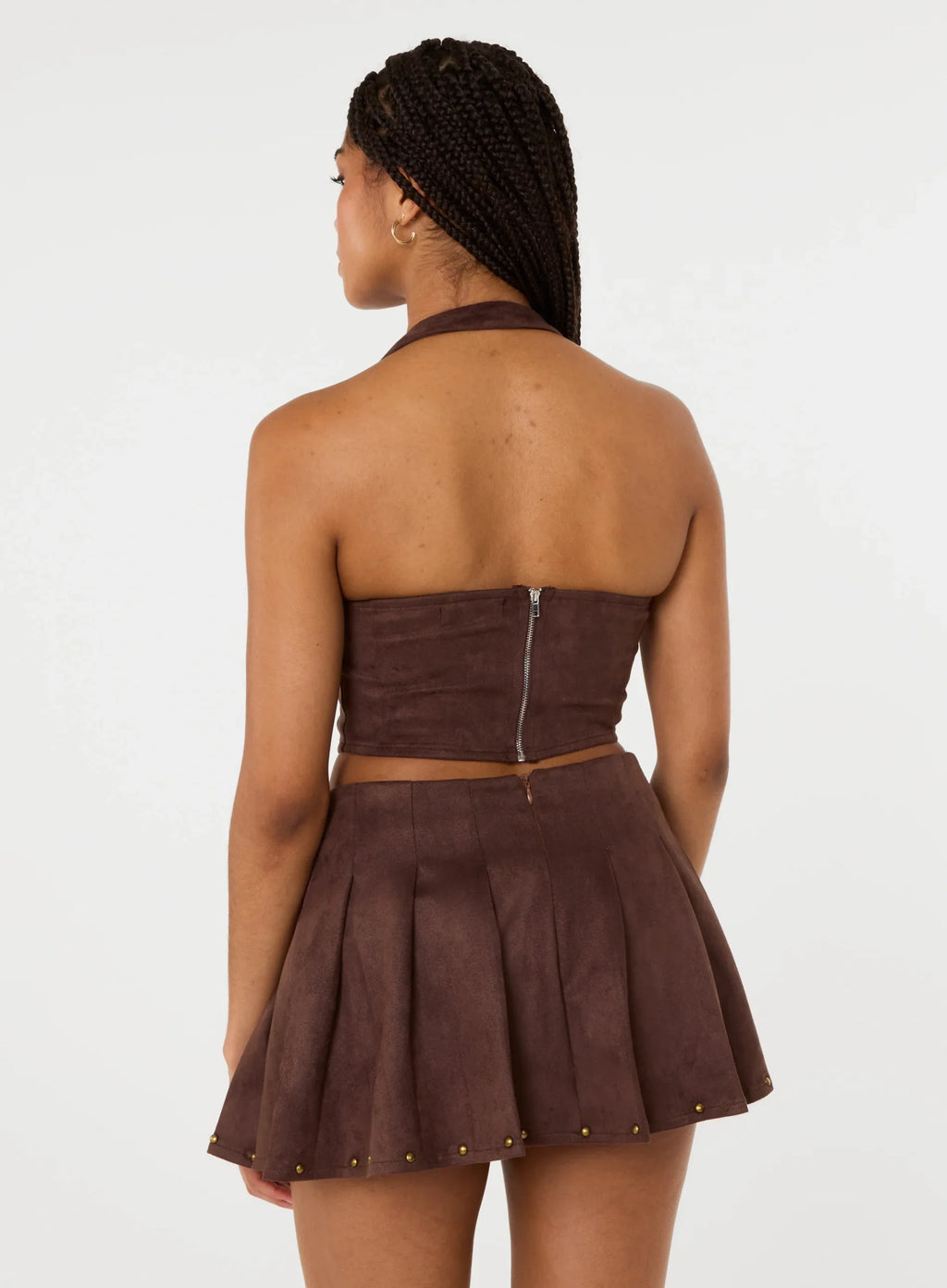 Suedette Lace Halterneck Top