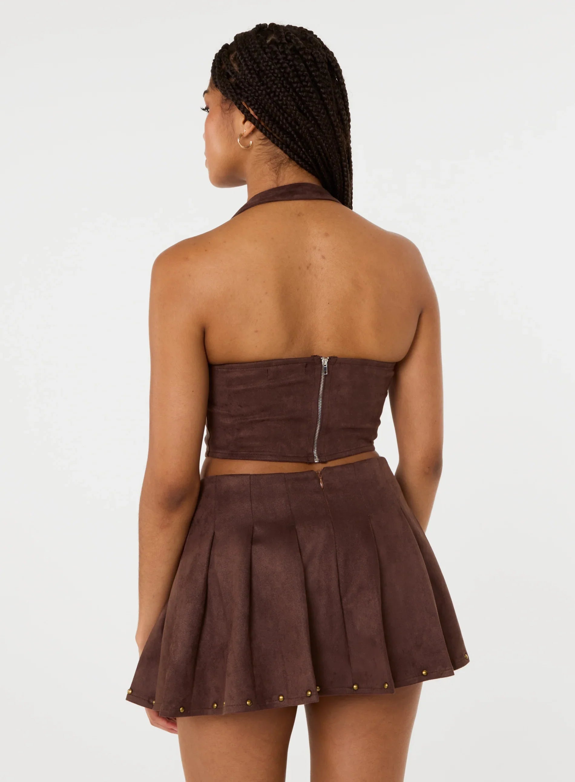 Suedette Lace Halterneck Top