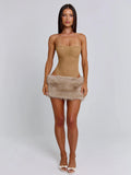 NAHLA MINI SKIRT TAN