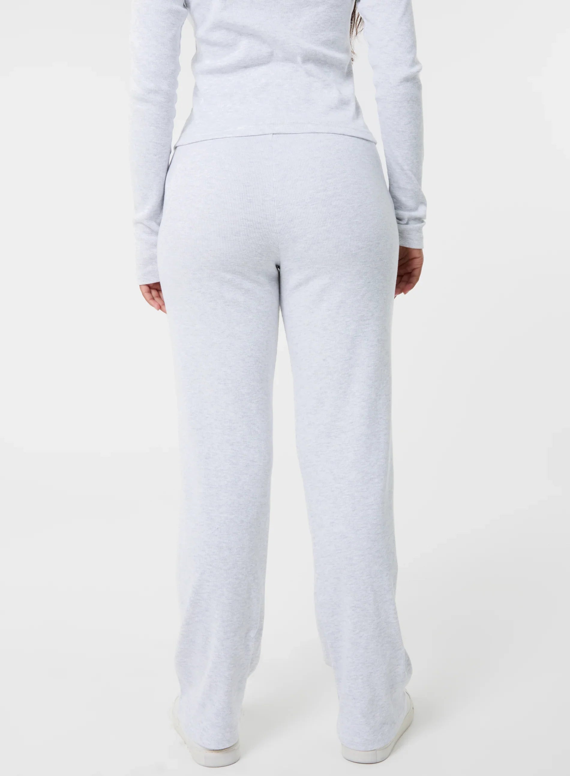 Wide Leg Ribbed Trousers
