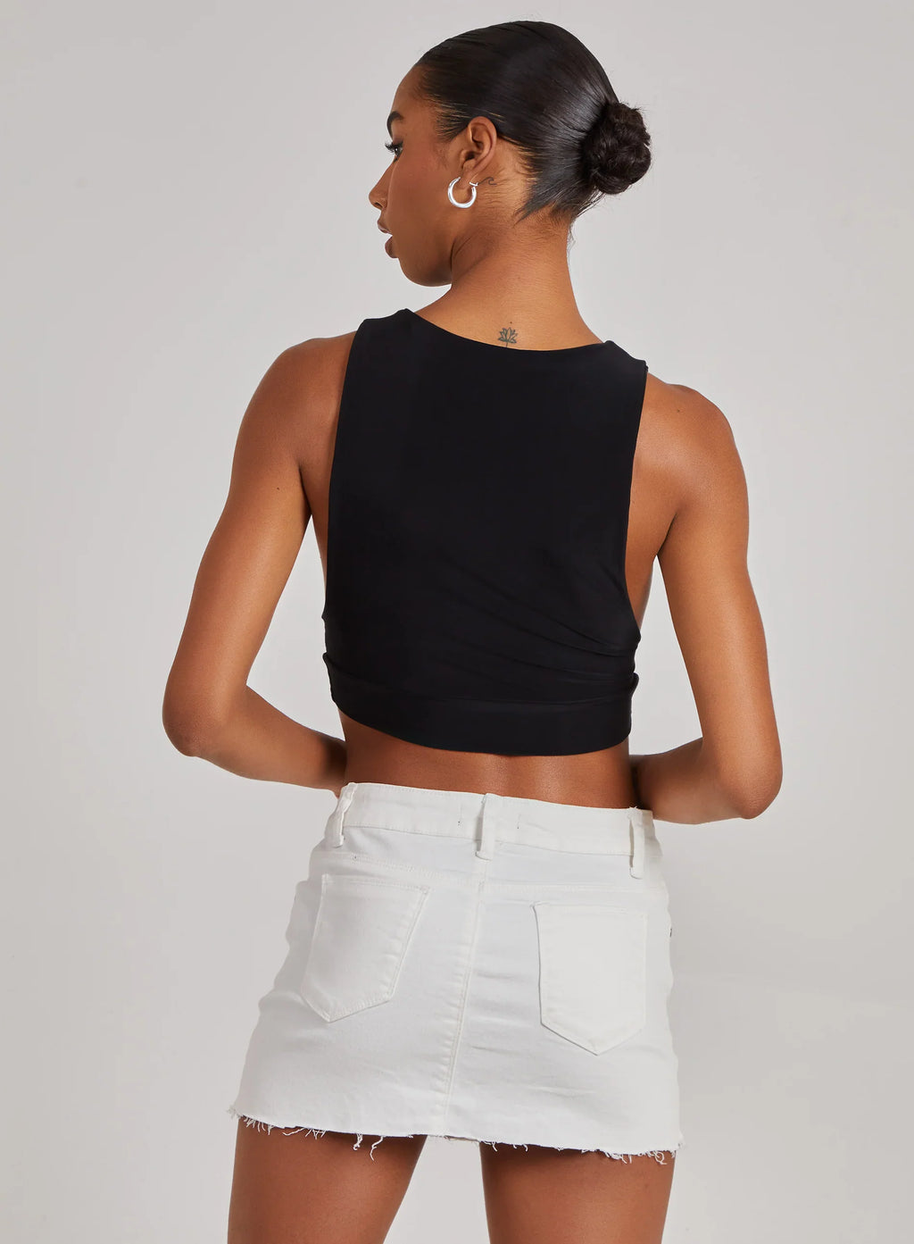 Sleeveless Slinky Crop Top