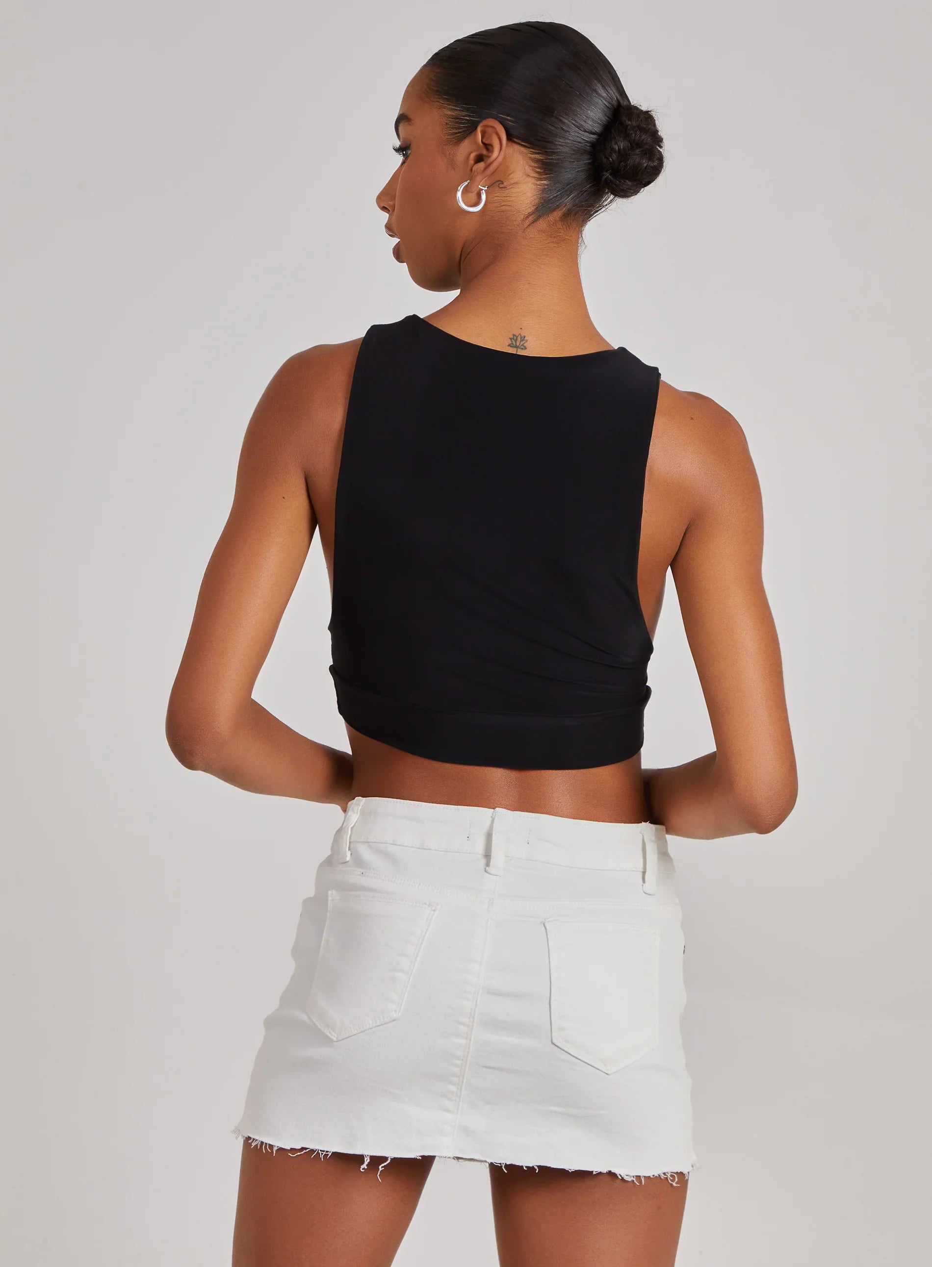 Sleeveless Slinky Crop Top