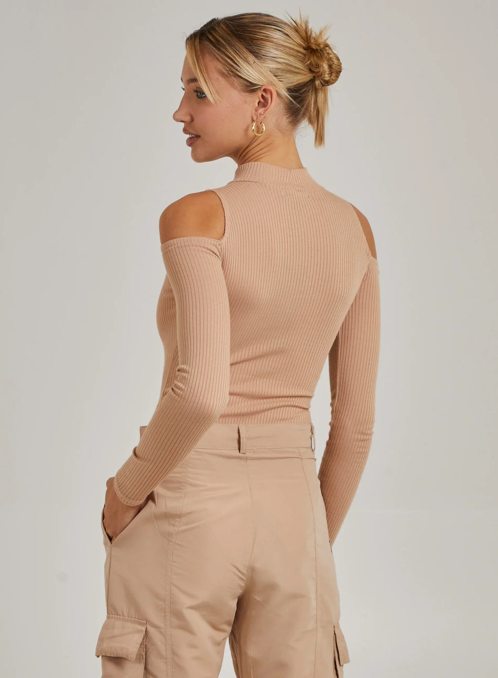 Cold Shoulder Ribbed Bodysuit