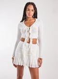 Long Sleeve Slinky Ruffle Top