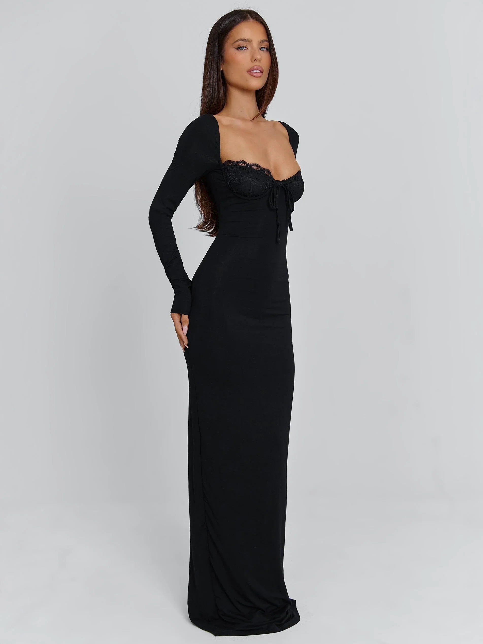 DIONNE LONG SLEEVE MAXI DRESS BLACK