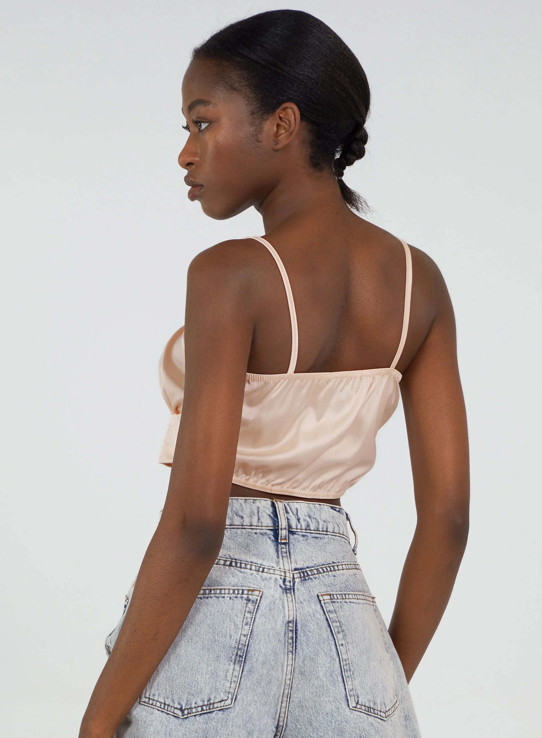 Satin Ruched Cami Top