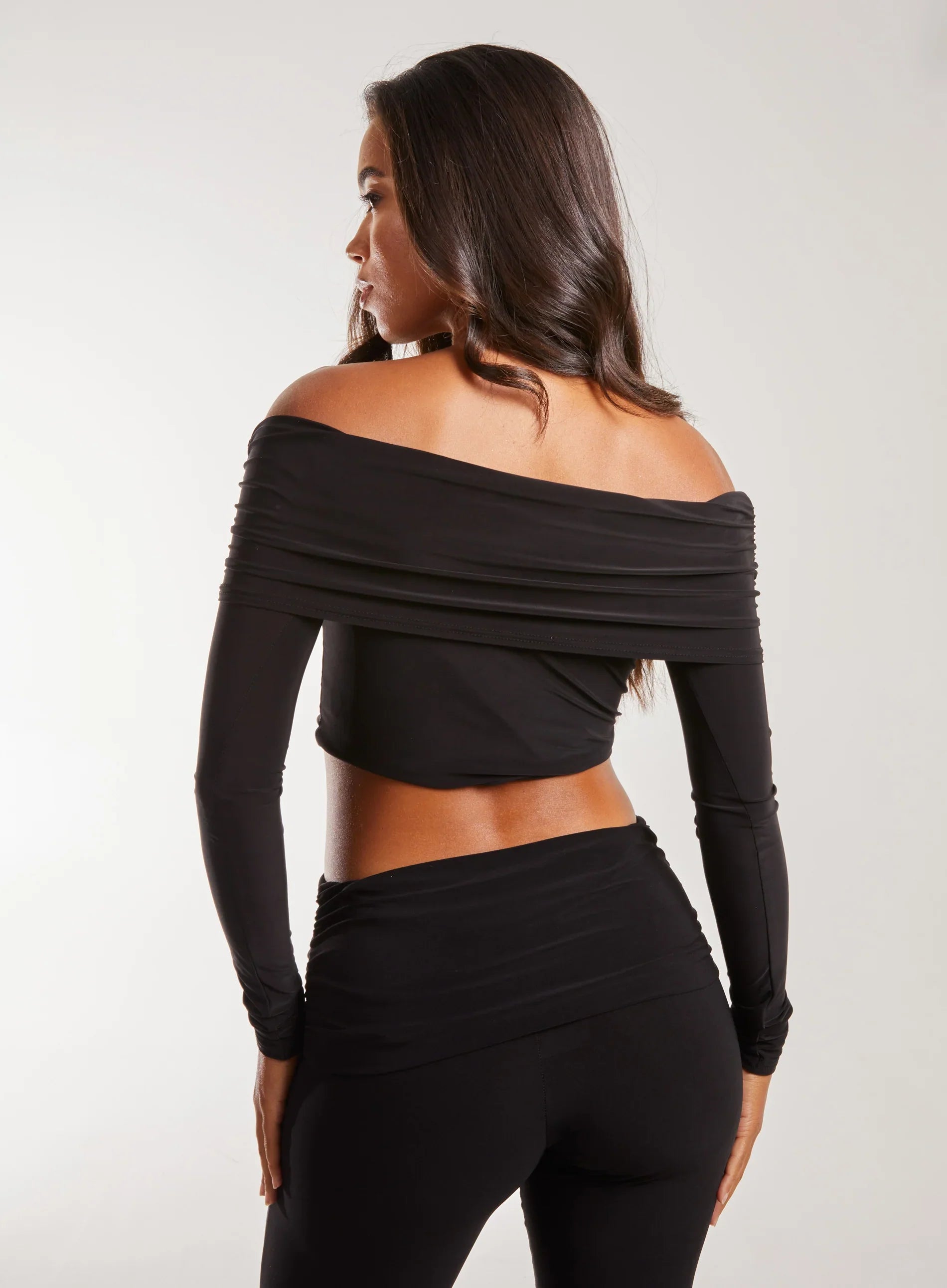 Long Sleeve Slinky Bardot Top