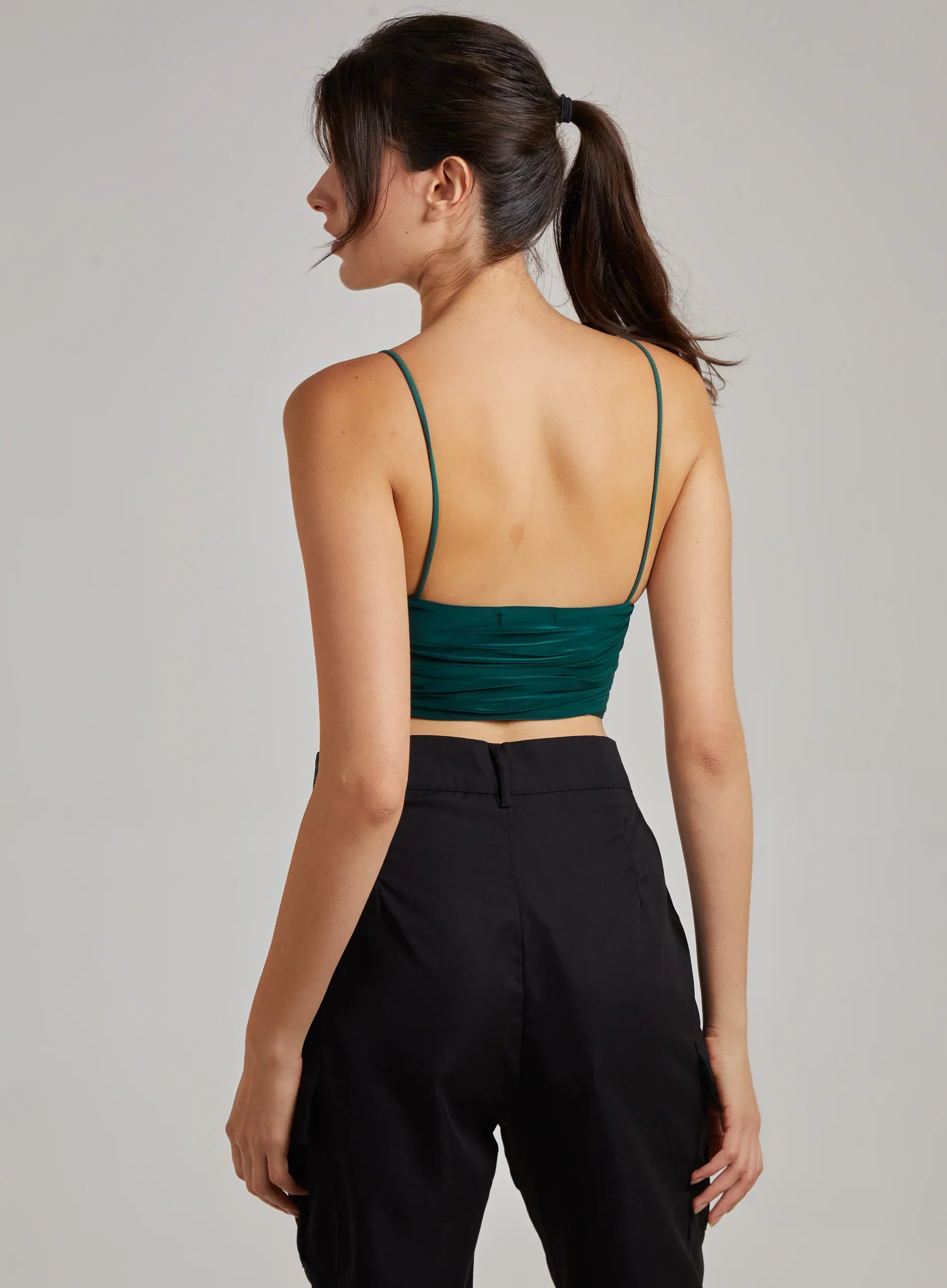 Gathered Ring Detail Slinky Cami Top