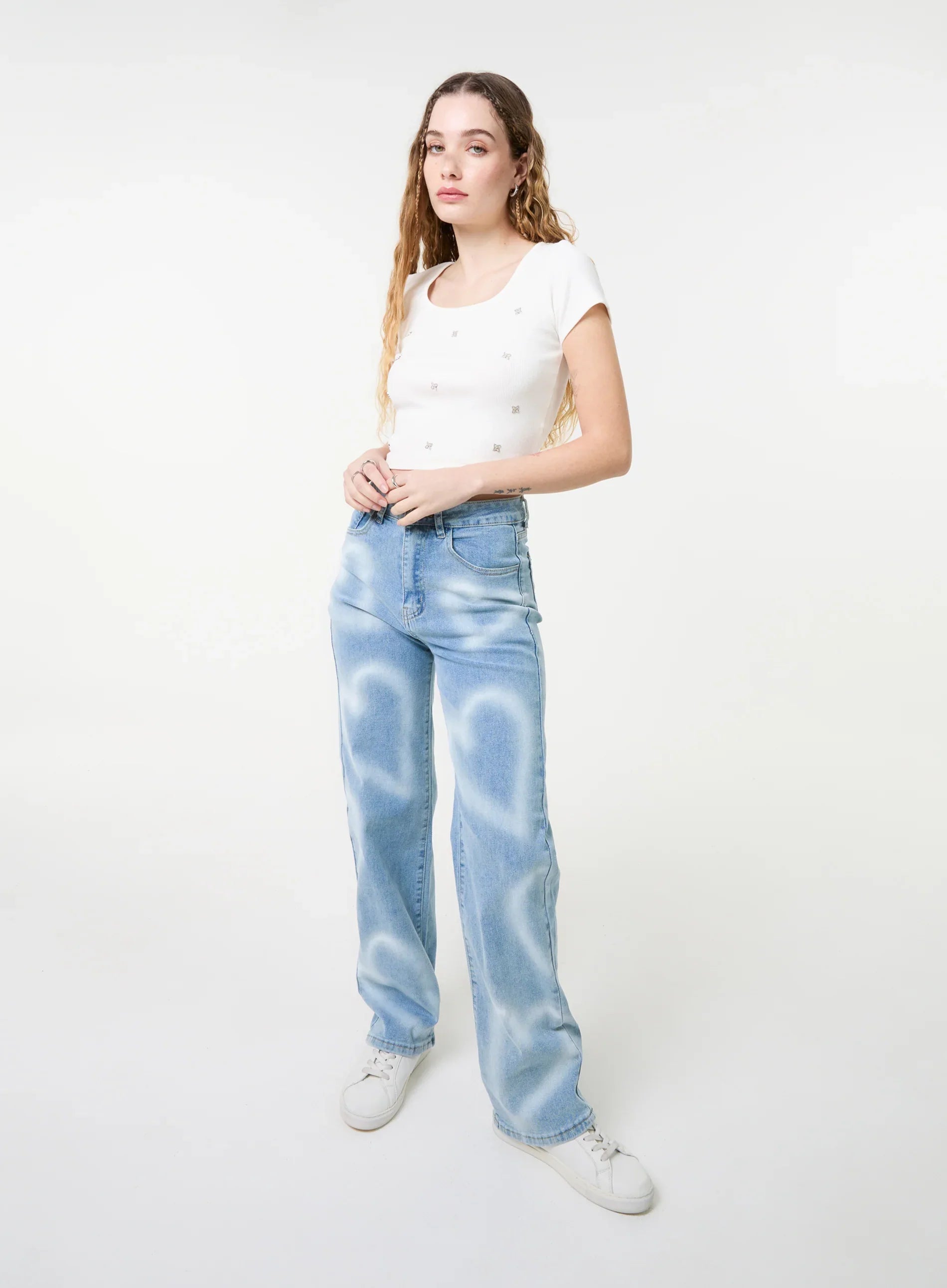 Embellished Wash Rib Top