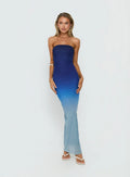 Stolen Love Strapless Maxi Dress Blue Ombre