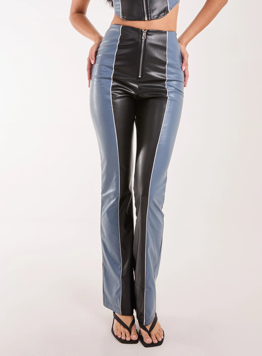 PU Flared Trousers