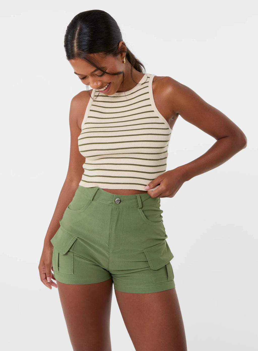 Stripe Crop Vest Top