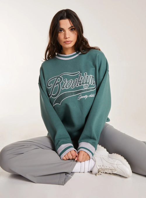 Brooklyn Slogan Varsity Sweatshirt