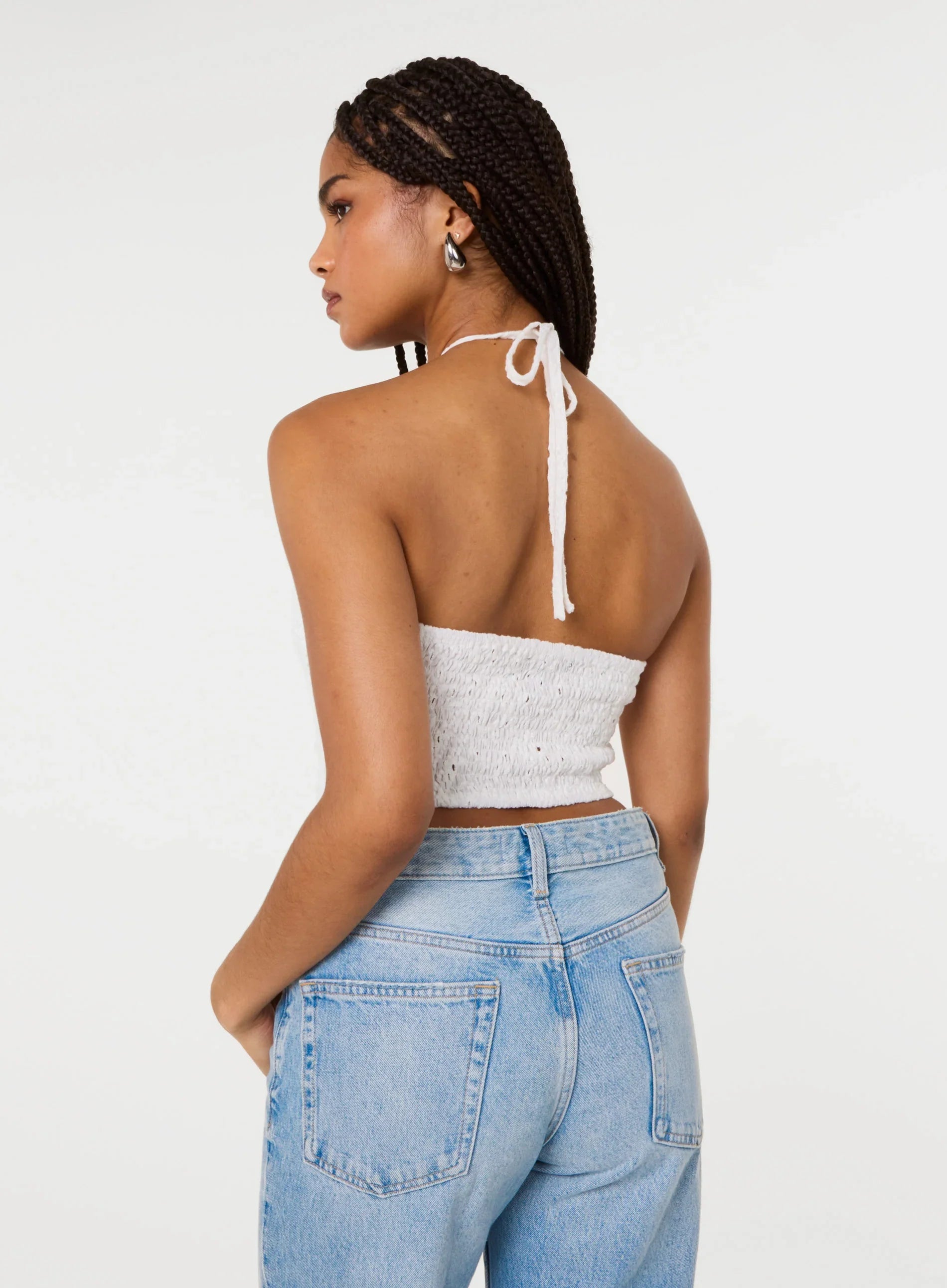 Cutwork Placement Hanky Halter Top