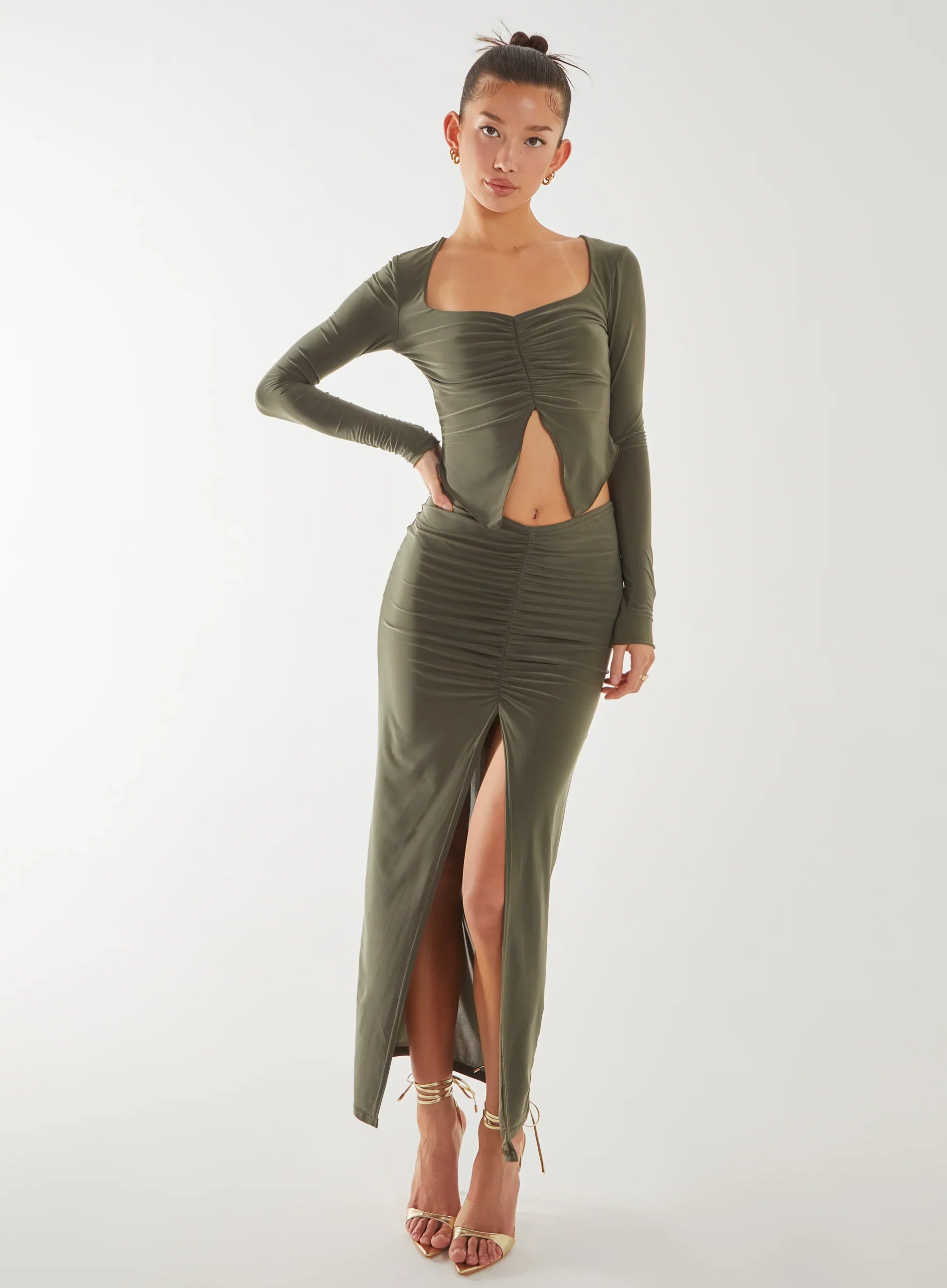 Slinky Ruched Butterfly Top