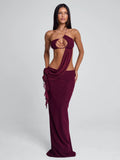 RAER MAXI DRESS BURGUNDY