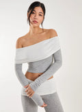 Two Tone Bardot Top