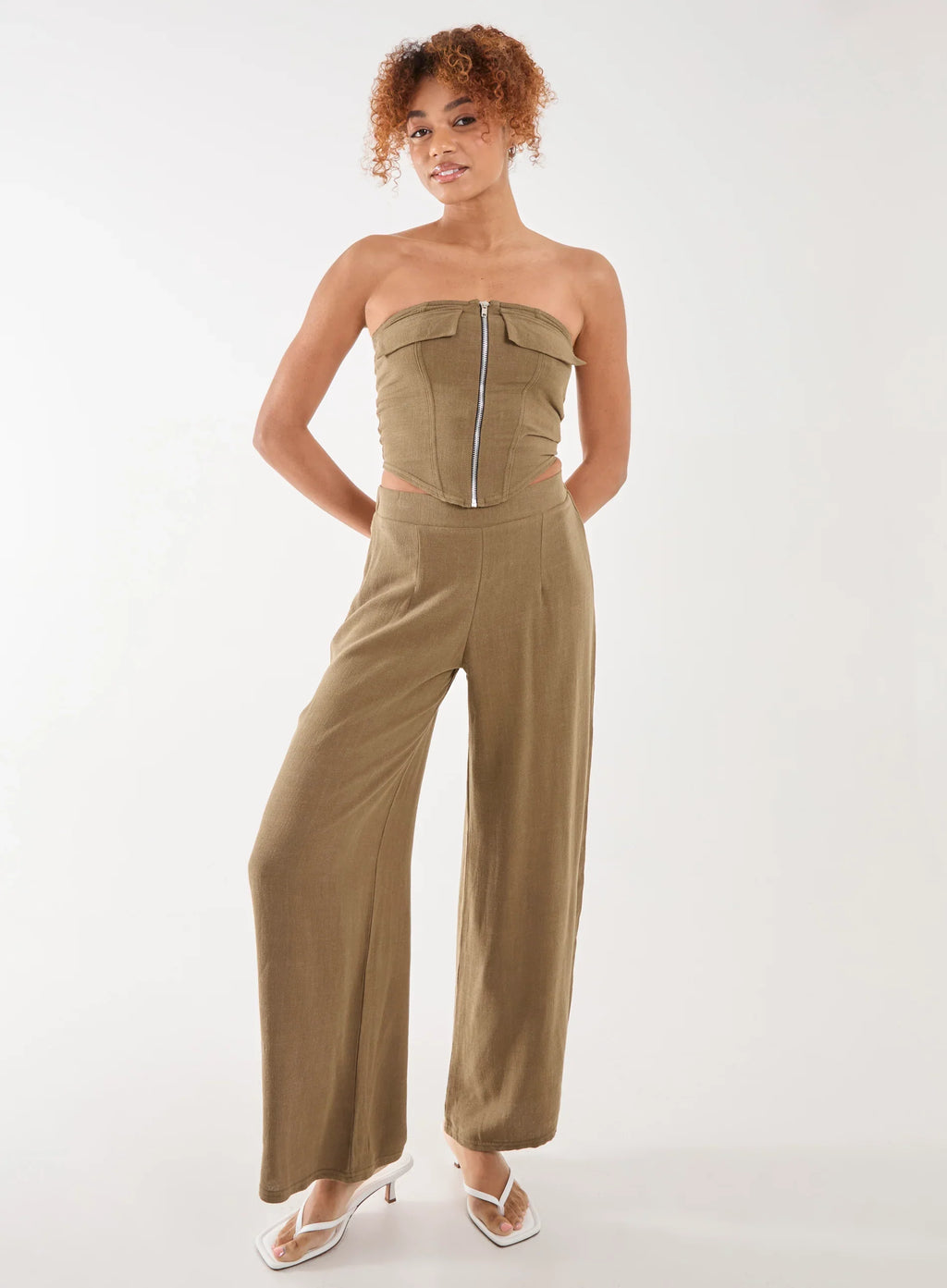 Linen Cargo Corset Top