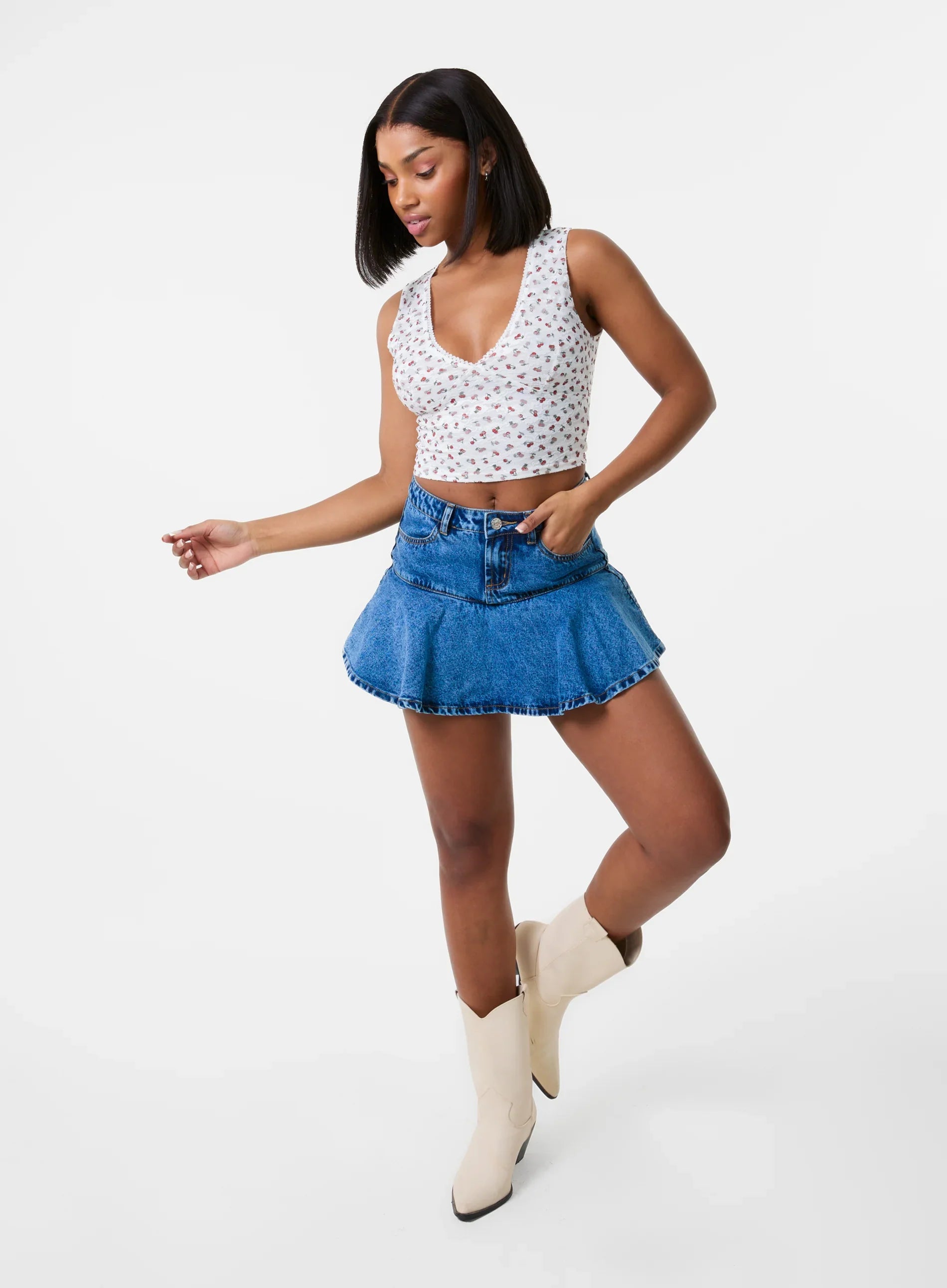 Cherry Lace Crop Top
