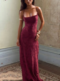 Celena Maxi Dress Burgundy Burnout