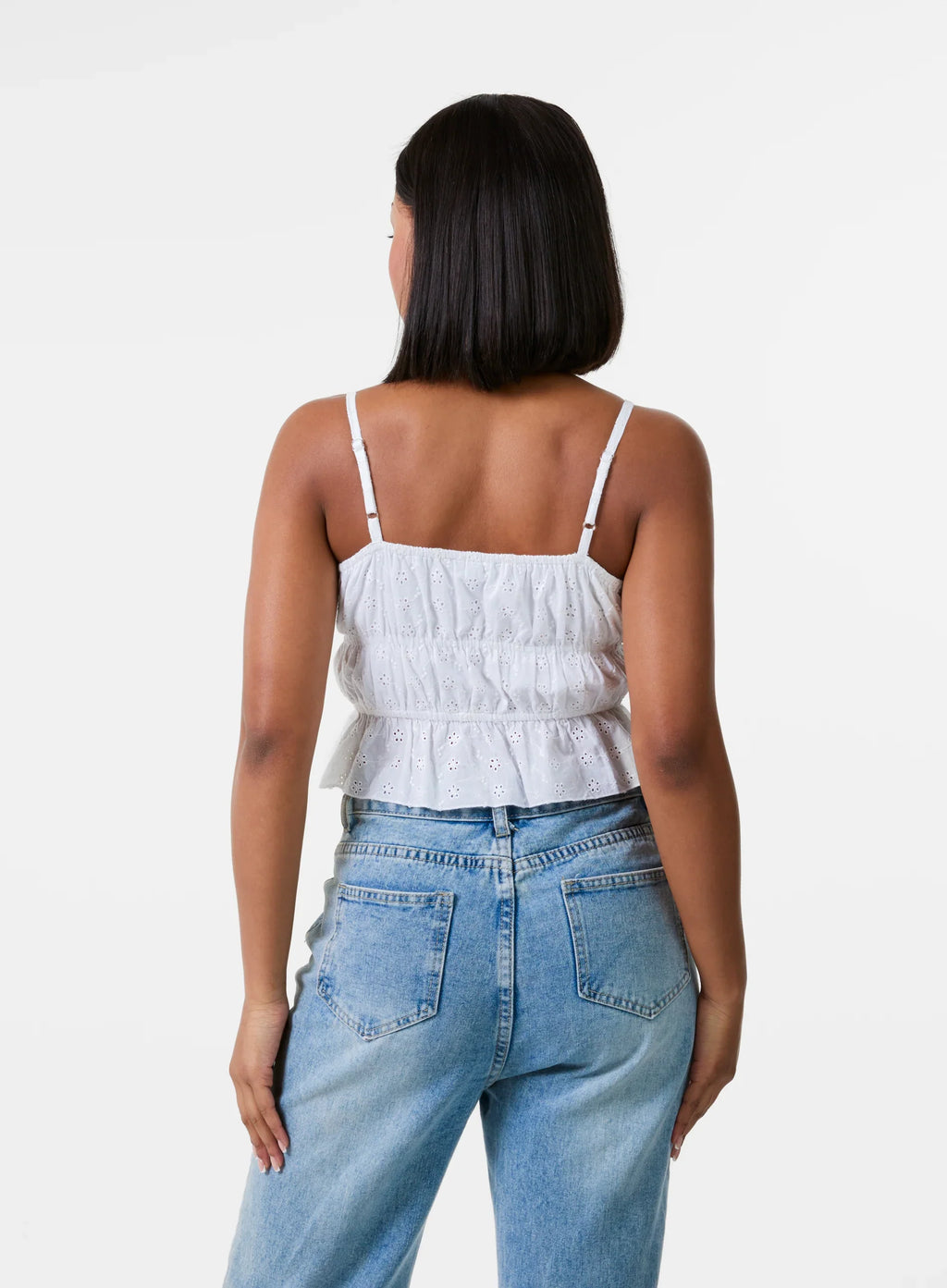Tie Front Broderie Cami Top
