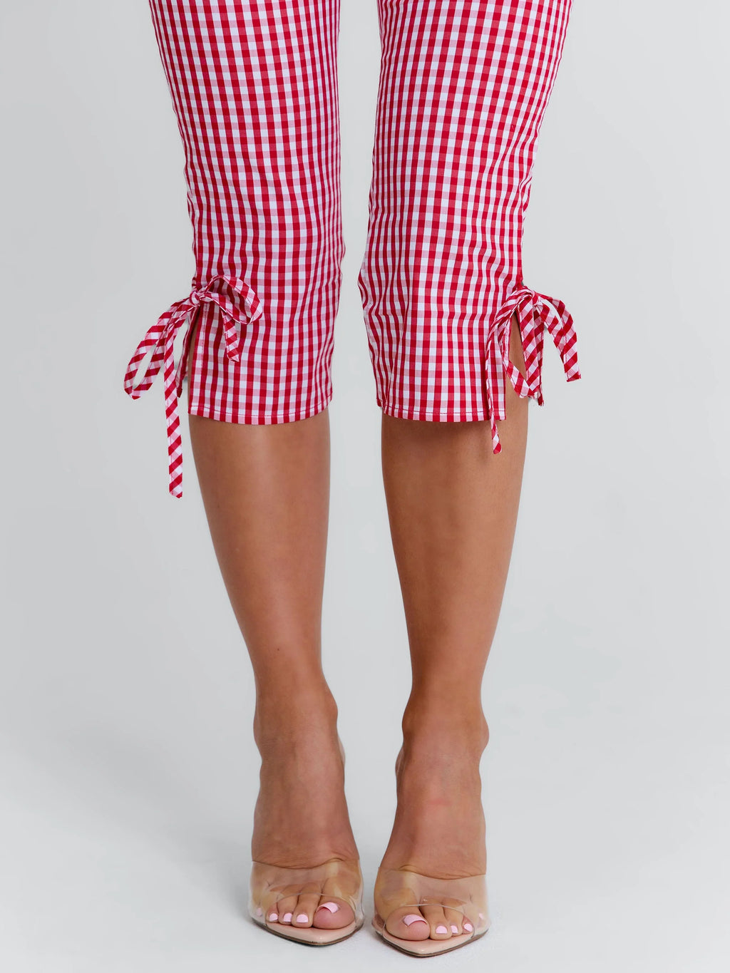 LENNIX CAPRI PANT RED GINGHAM