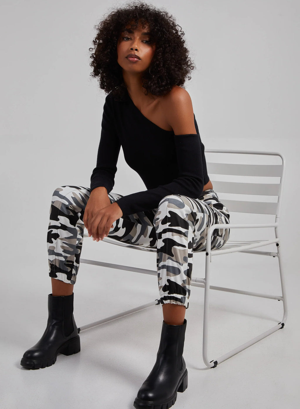 One Shoulder Long Sleeved Top