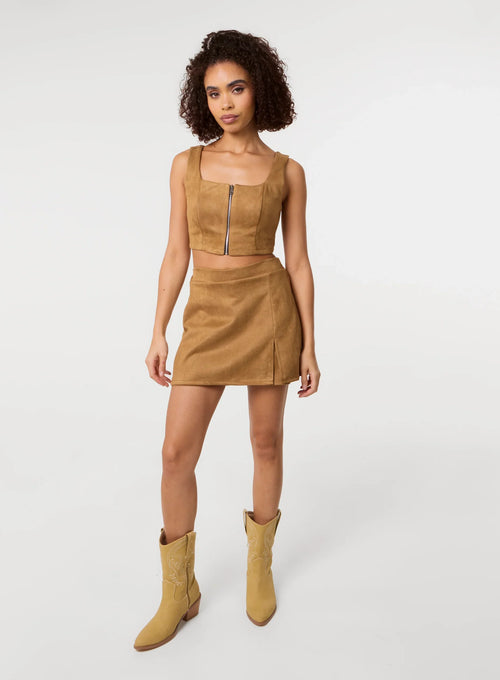 Bra Cup Suede Top
