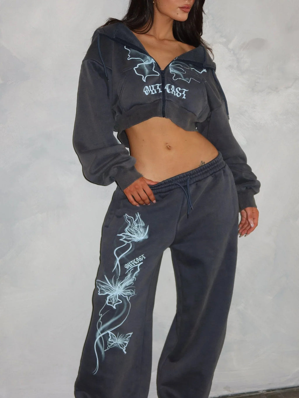 NYA CROPPED HOODIE VINTAGE NAVY