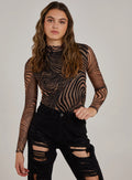 Zebra Swirl Backless Bodysuit