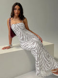 Kierra Mesh Maxi Dress Zebra